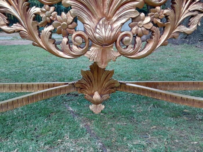 A 20th Century Ornately Carved and Hand-Gilded Console Table of Large Proportion with Cream Marble Top - Image 8