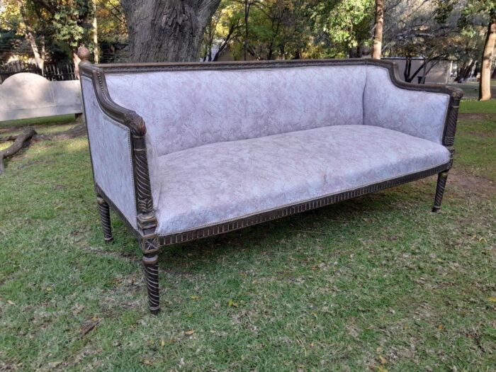 A French Louis XVI Style Large Carved Giltwood Settee - Image 10