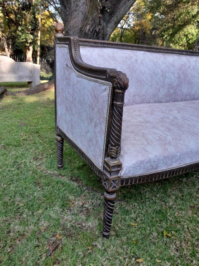 A French Louis XVI Style Large Carved Giltwood Settee - Image 11