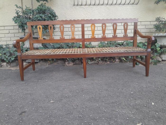 An Early 19th Century Cape Africana Stinkwood Riempies Bench