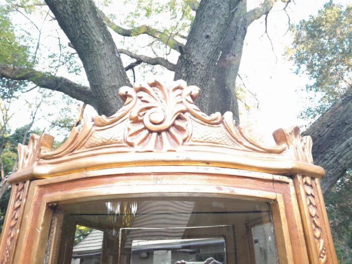 A Pair of 20th Century French Style Pair Carved & Gilded Display Cabinets  / Vitrines - Image 14