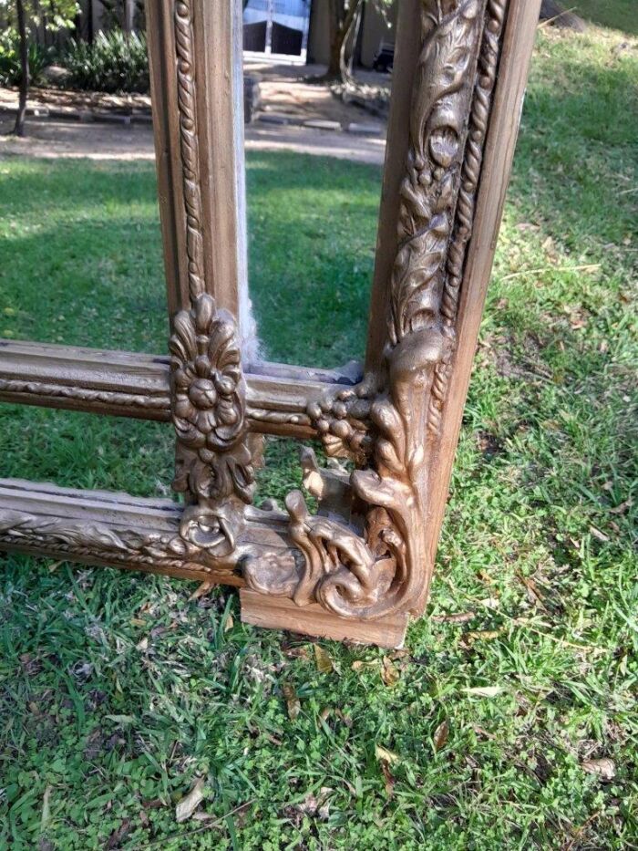 A French Rococo Style Large Ornately Carved & Gilded Bevelled Mirror - Image 5