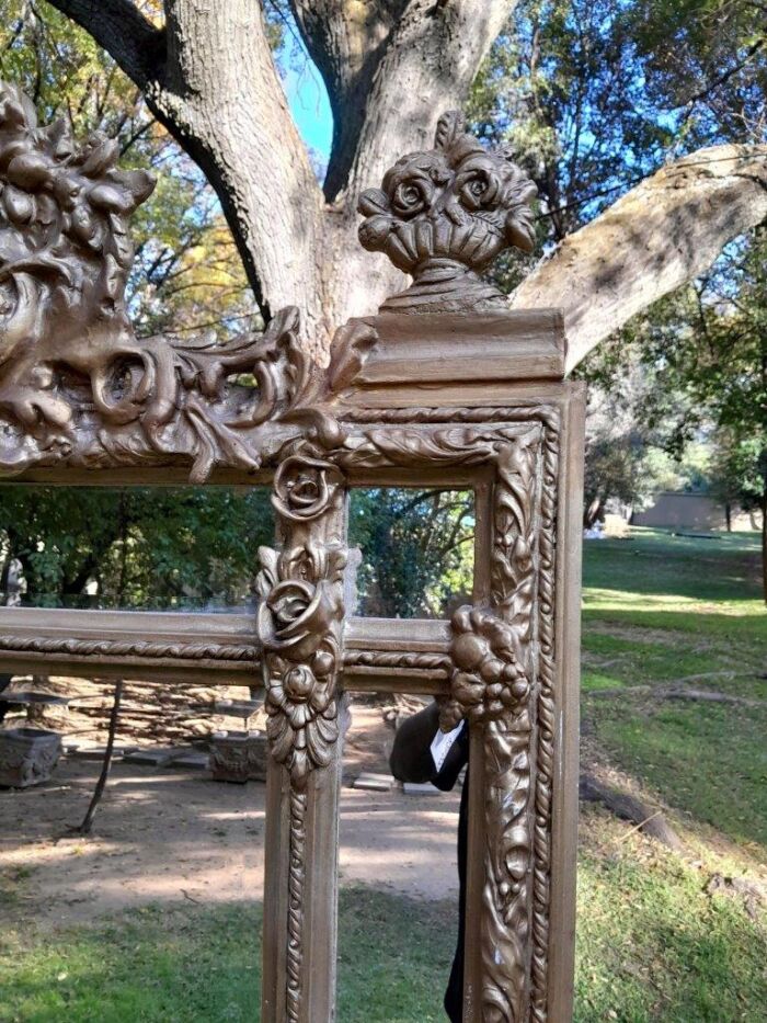 A French Rococo Style Large Ornately Carved & Gilded Bevelled Mirror - Image 6