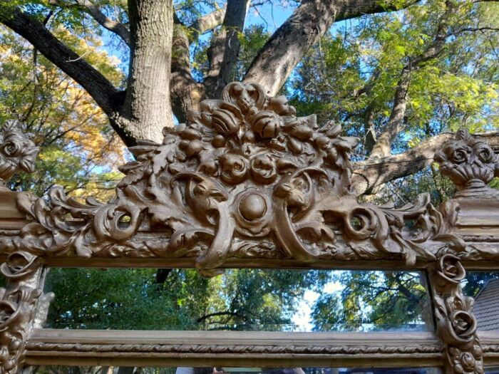 A French Rococo Style Large Ornately Carved & Gilded Bevelled Mirror - Image 7