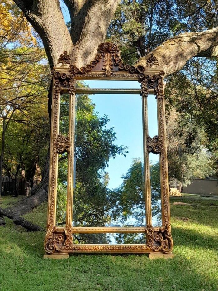 A French Rococo Style Ornately Carved & Gilded Bevelled Mirror - Image 2