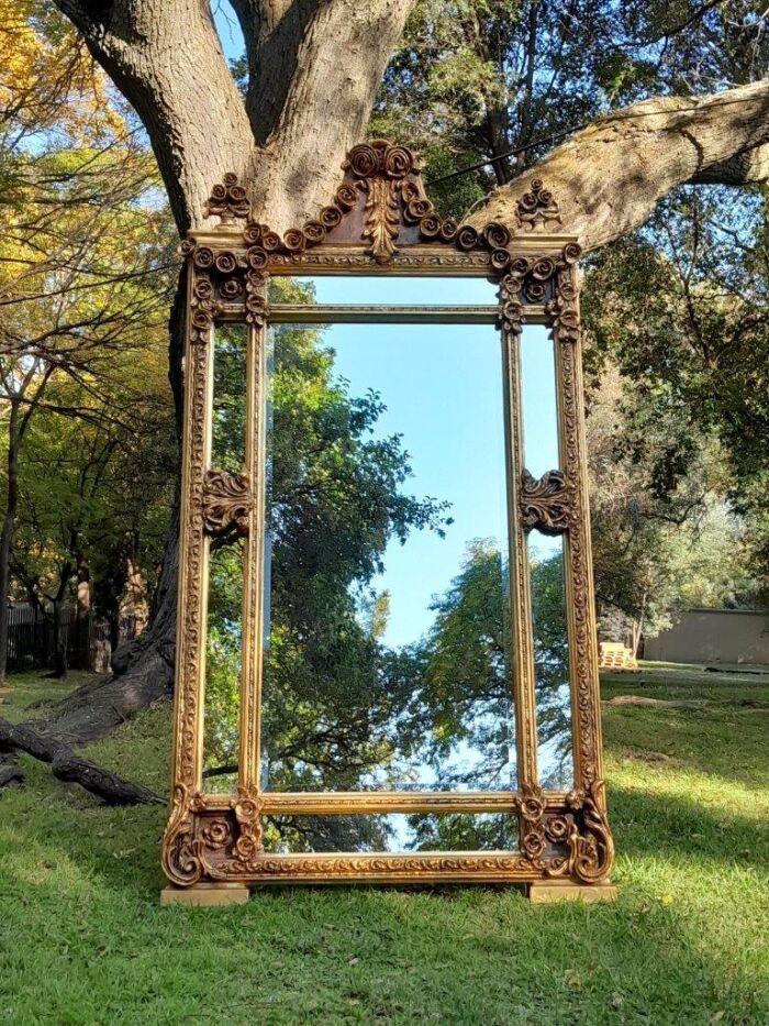 A French Rococo Style Ornately Carved & Gilded Bevelled Mirror - Image 3