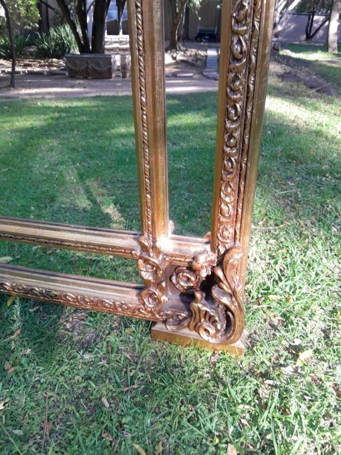 A French Rococo Style Ornately Carved & Gilded Bevelled Mirror - Image 5