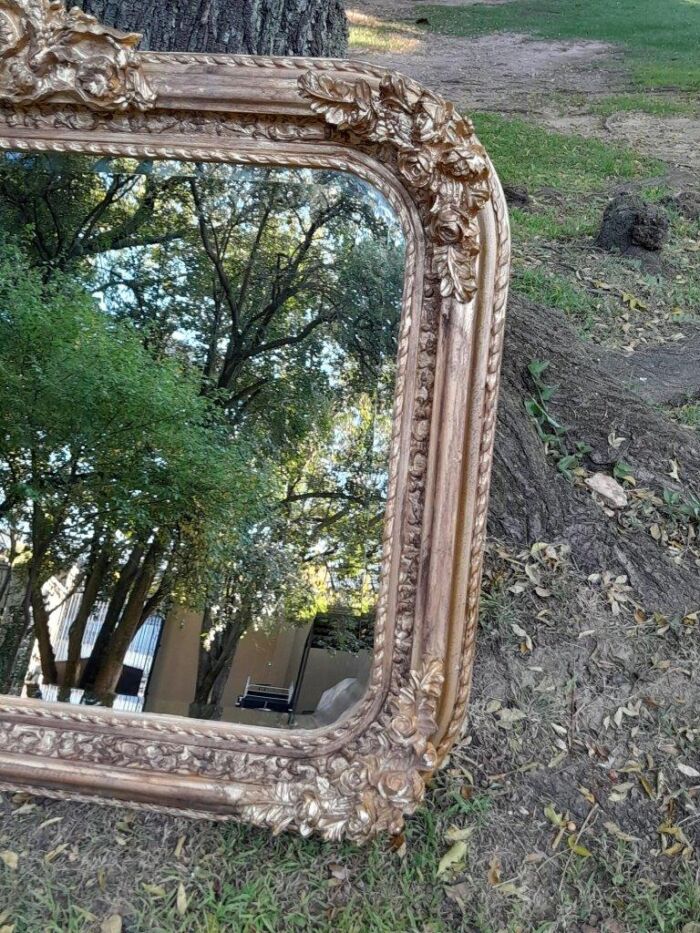 A French Rococo Style Ornately Carved & Gilded Bevelled Mirror - Image 4