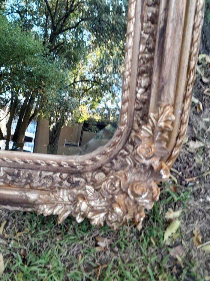 A French Rococo Style Ornately Carved & Gilded Bevelled Mirror - Image 5