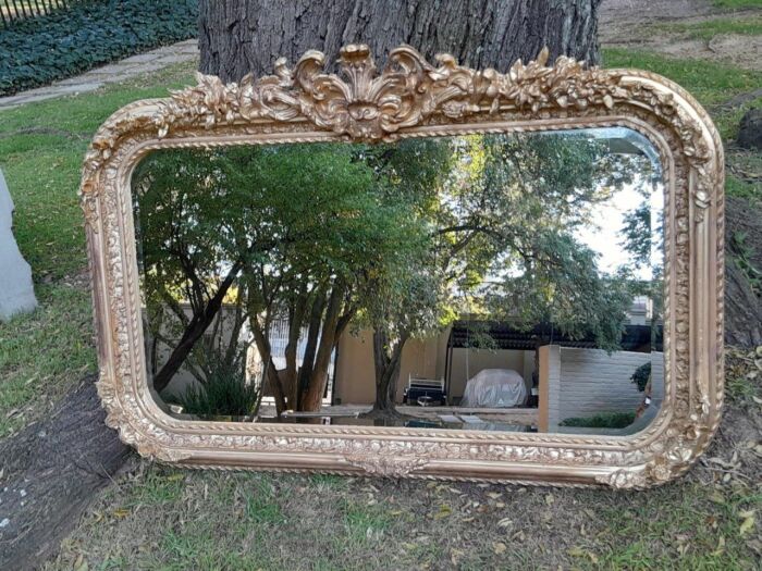 A French Rococo Style Ornately Carved & Gilded Bevelled Mirror - Image 7