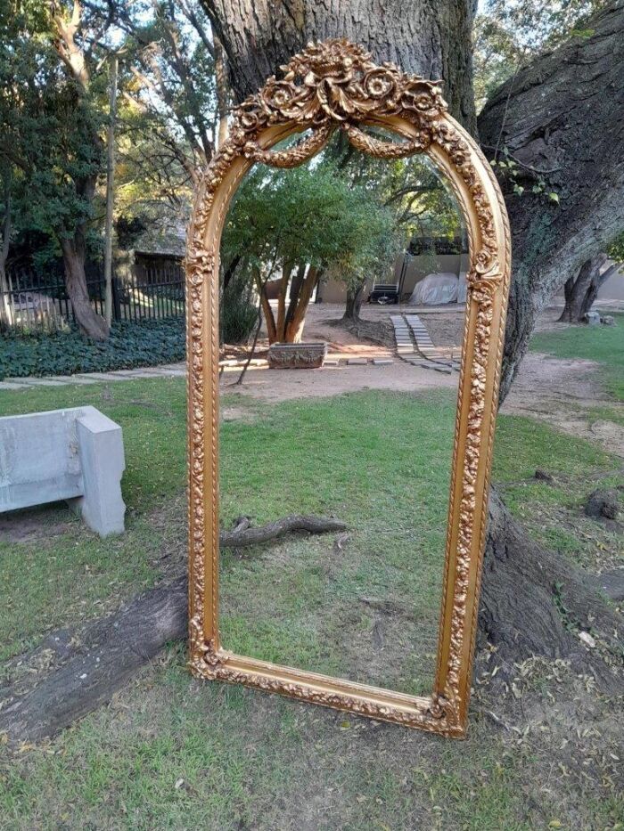 A French Rococo Style Ornately Carved & Gilded Bevelled Mirror - Image 2