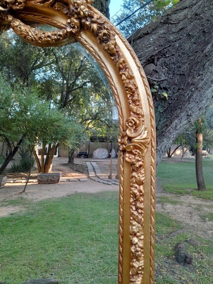 A French Rococo Style Ornately Carved & Gilded Bevelled Mirror - Image 4