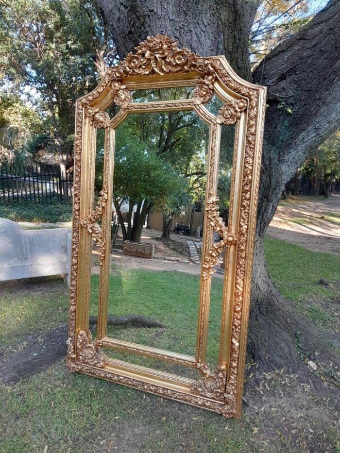 A French Rococo Style Ornately Carved & Gilded Bevelled Mirror - Image 3