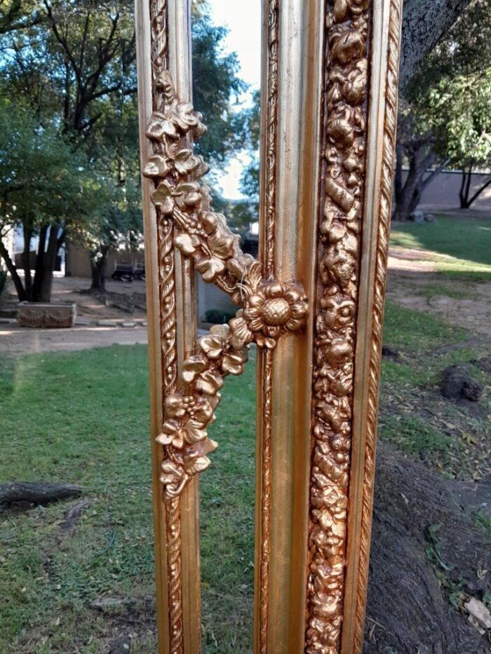 A French Rococo Style Ornately Carved & Gilded Bevelled Mirror - Image 5