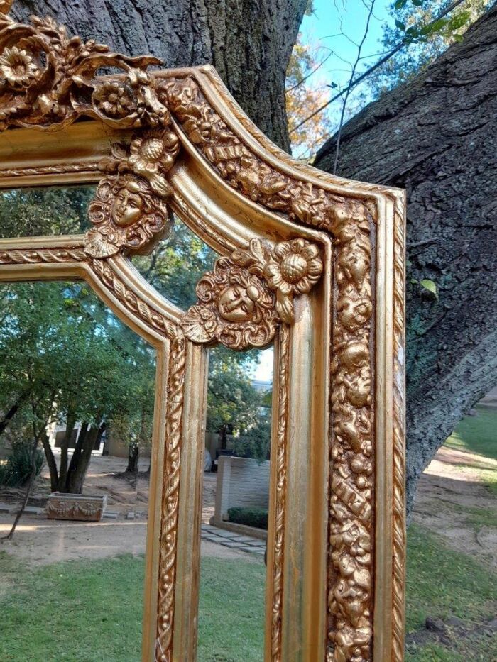 A French Rococo Style Ornately Carved & Gilded Bevelled Mirror - Image 6