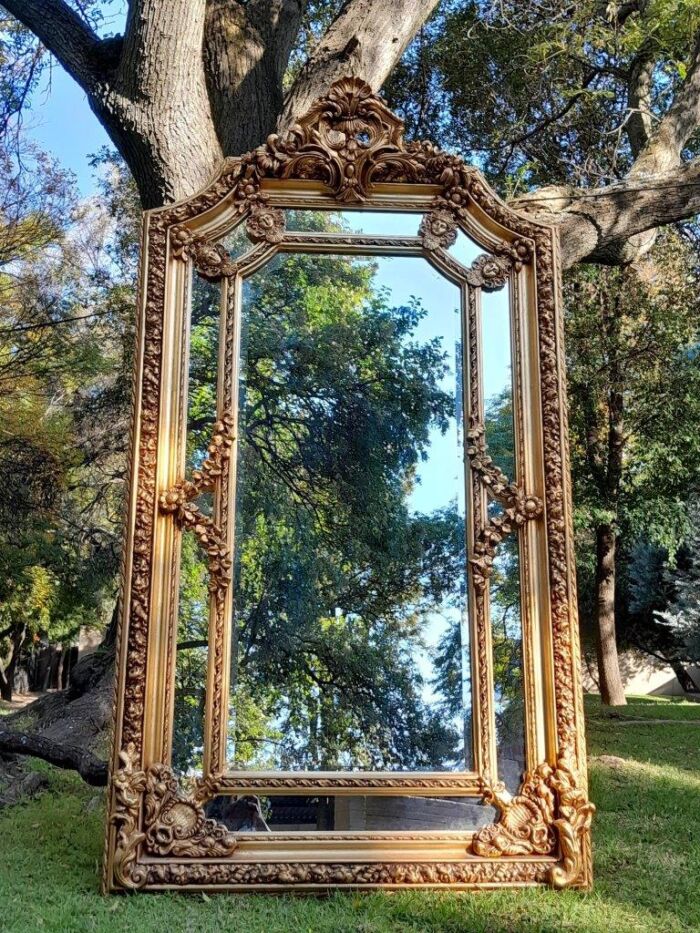 A French Rococo Style Ornately Carved & Gilded Bevelled Mirror - Image 2