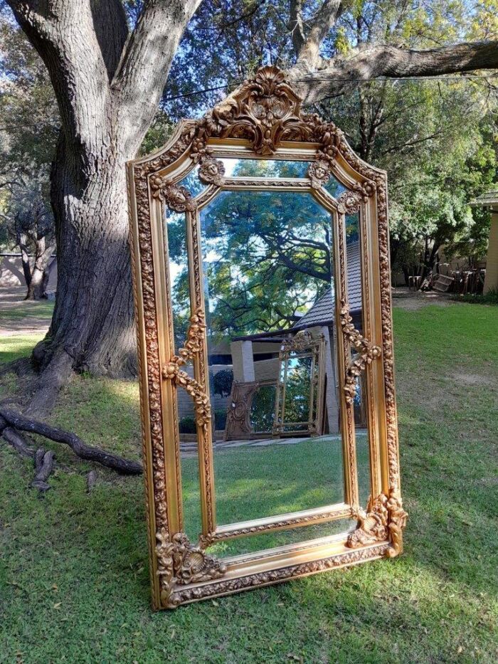 A French Rococo Style Ornately Carved & Gilded Bevelled Mirror - Image 3