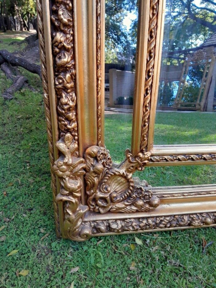 A French Rococo Style Ornately Carved & Gilded Bevelled Mirror - Image 5