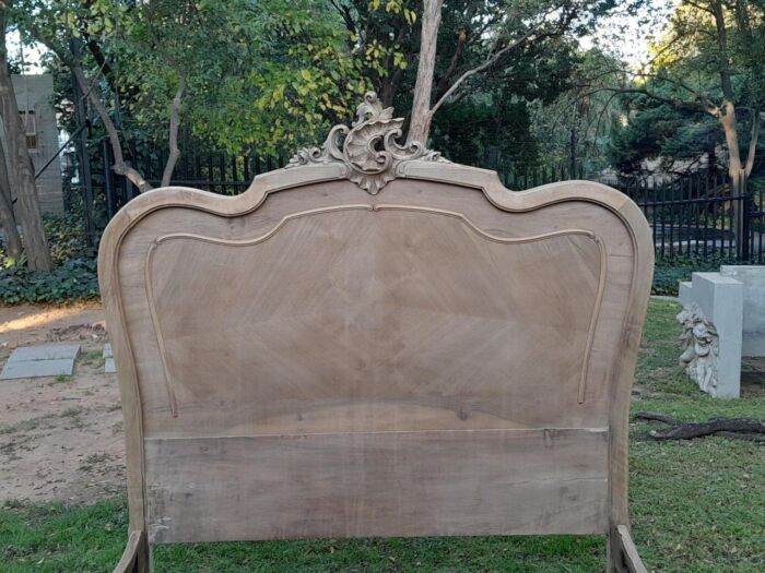 A 20TH Century French Walnut Rococo Style Double Bed in a Contemporary Bleached Finish - Image 7