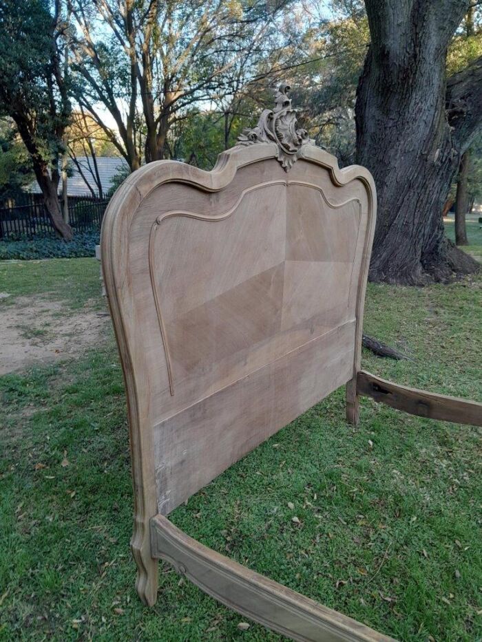 A 20TH Century French Walnut Rococo Style Double Bed in a Contemporary Bleached Finish - Image 9