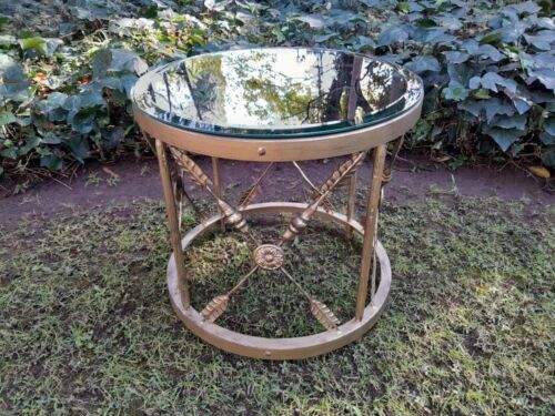 A Custom-made Gilt Metal Circulate Table with Bevelled Mirror