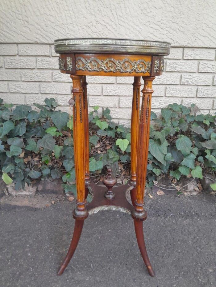 A 19th Century French Gilt and Walnut Gueridon Table with Marble With 'Pari /  France Certified Label Over One Hundred Year