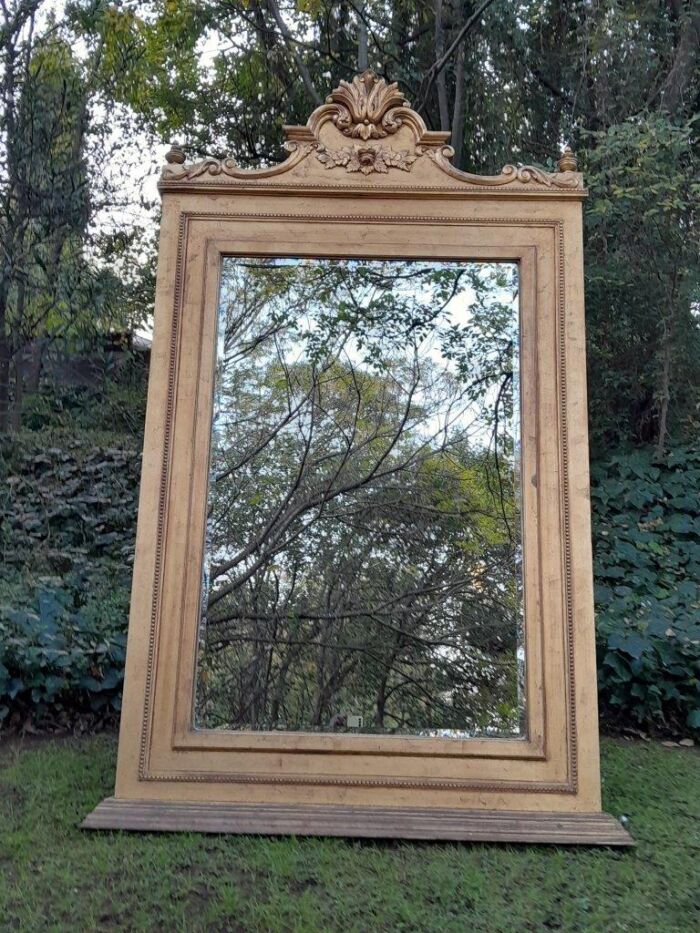 A Massive 20th Century French Style Ornately Carved and Gilded Bevelled Mirror