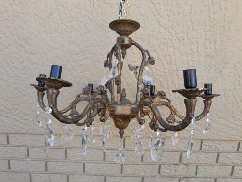 A French Style Brass and Crystal Chandelier