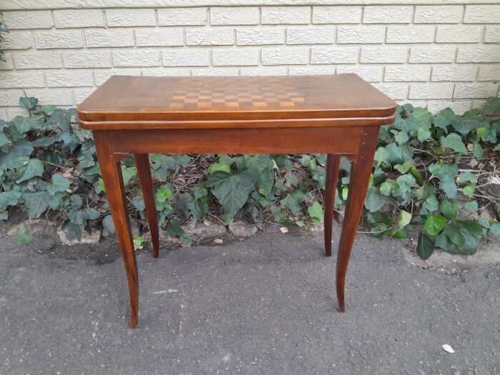 A 19th Century  French Walnut Chess And Games Table