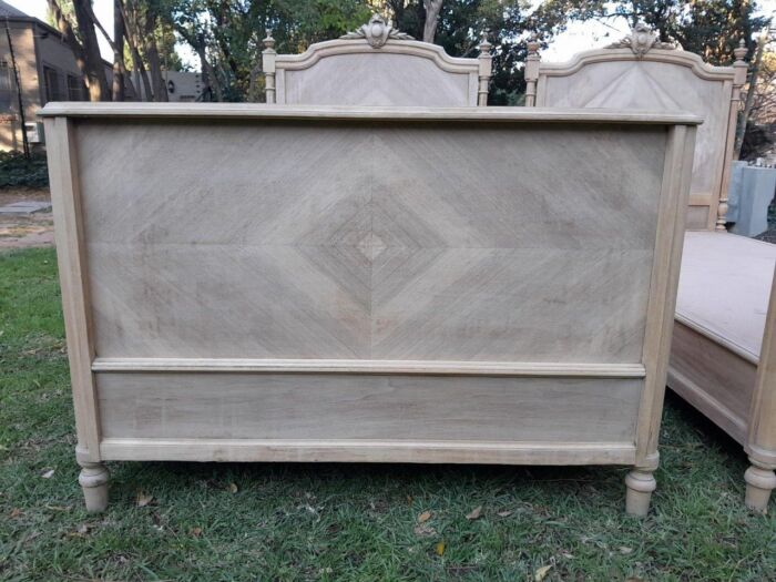 A 20th Century French Pair of Single Walnut Beds in a Contemporary Bleached Finish - Image 14