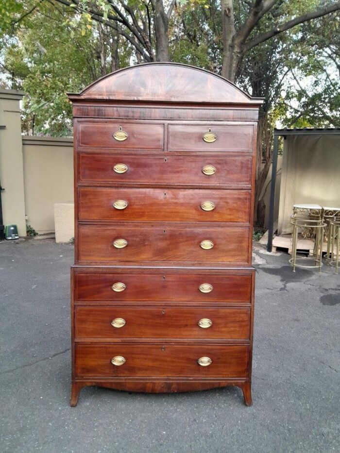 A Mid 19th Century-Victorian Circa Mahogany Chest On Chest