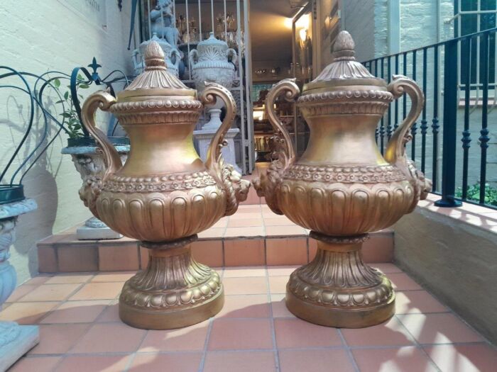 A  20th Century Of Gilt-Paint Bronze Urns