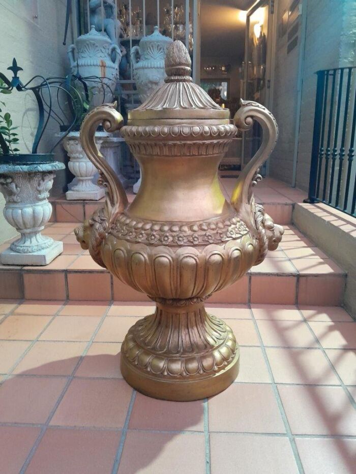 A  20th Century Of Gilt-Paint Bronze Urns - Image 7