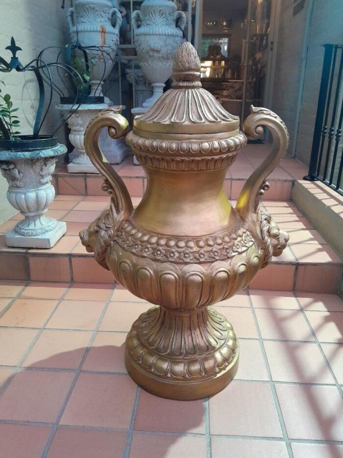 A  20th Century Of Gilt-Paint Bronze Urns - Image 8