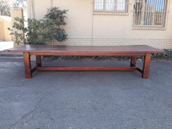 A 20th Century Massive Teak Refectory / Dining / Entrance Table  (12 To 14 Seater)