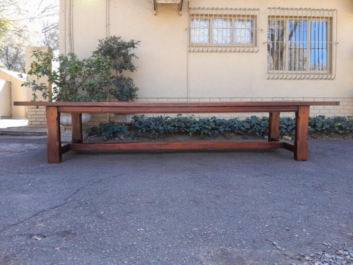 A 20th Century Massive Teak Refectory / Dining / Entrance Table  (12 To 14 Seater) - Image 3