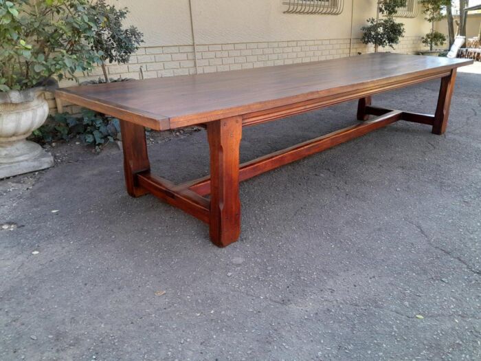 A 20th Century Massive Teak Refectory / Dining / Entrance Table  (12 To 14 Seater) - Image 6