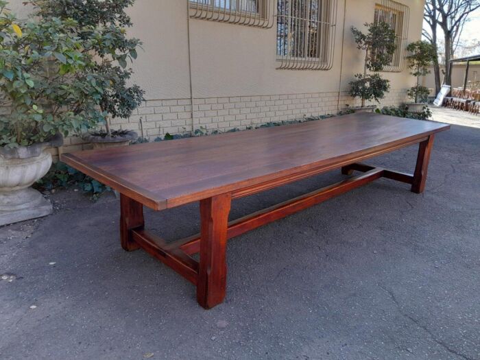 A 20th Century Massive Teak Refectory / Dining / Entrance Table  (12 To 14 Seater) - Image 7