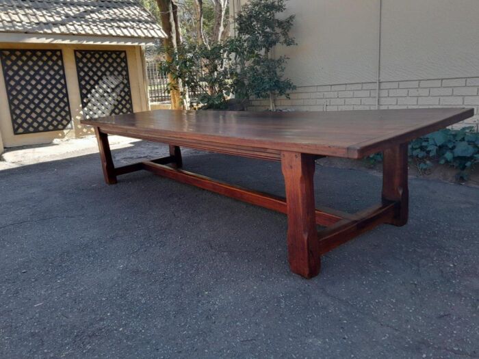 A 20th Century Massive Teak Refectory / Dining / Entrance Table  (12 To 14 Seater) - Image 8