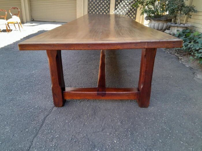 A 20th Century Massive Teak Refectory / Dining / Entrance Table  (12 To 14 Seater) - Image 11