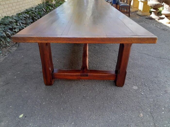 A 20th Century Massive Teak Refectory / Dining / Entrance Table  (12 To 14 Seater) - Image 12