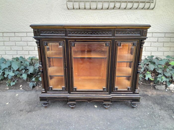 A 19th Century French Ebonised And Gilt Cabinet ND