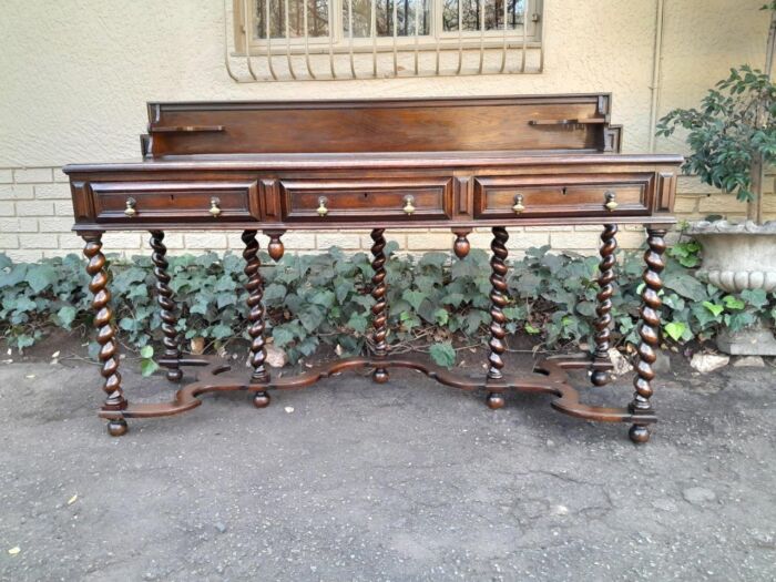 An Early 20th Century Country Oak Server With Three Drawers