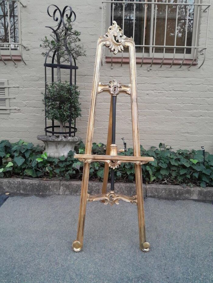 A French Rococo Style Carved and Hand Gilded  Wooden Easel