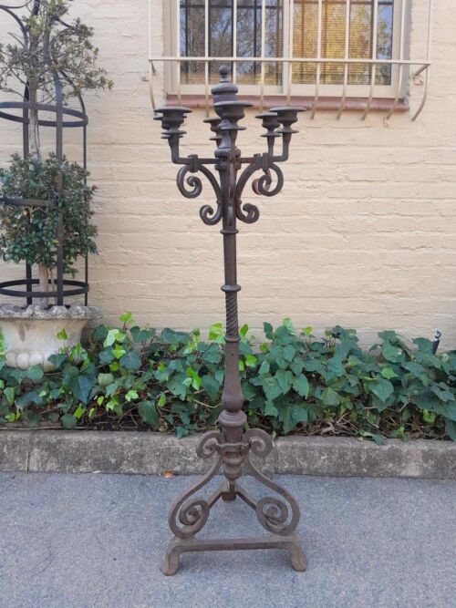 A  20thC French Cast Iron Candle Holder