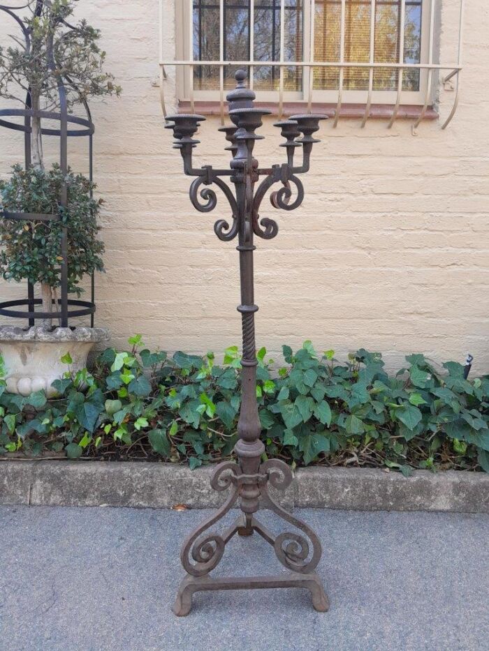 A  20thC French Cast Iron Candle Holder