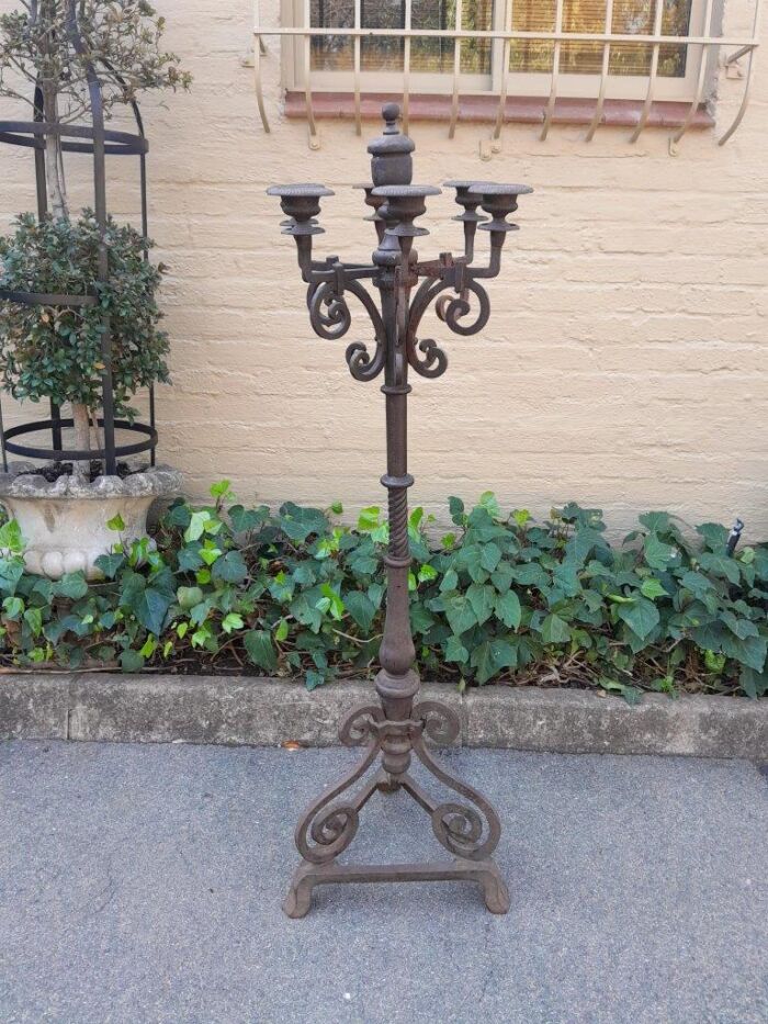 A  20thC French Cast Iron Candle Holder - Image 2