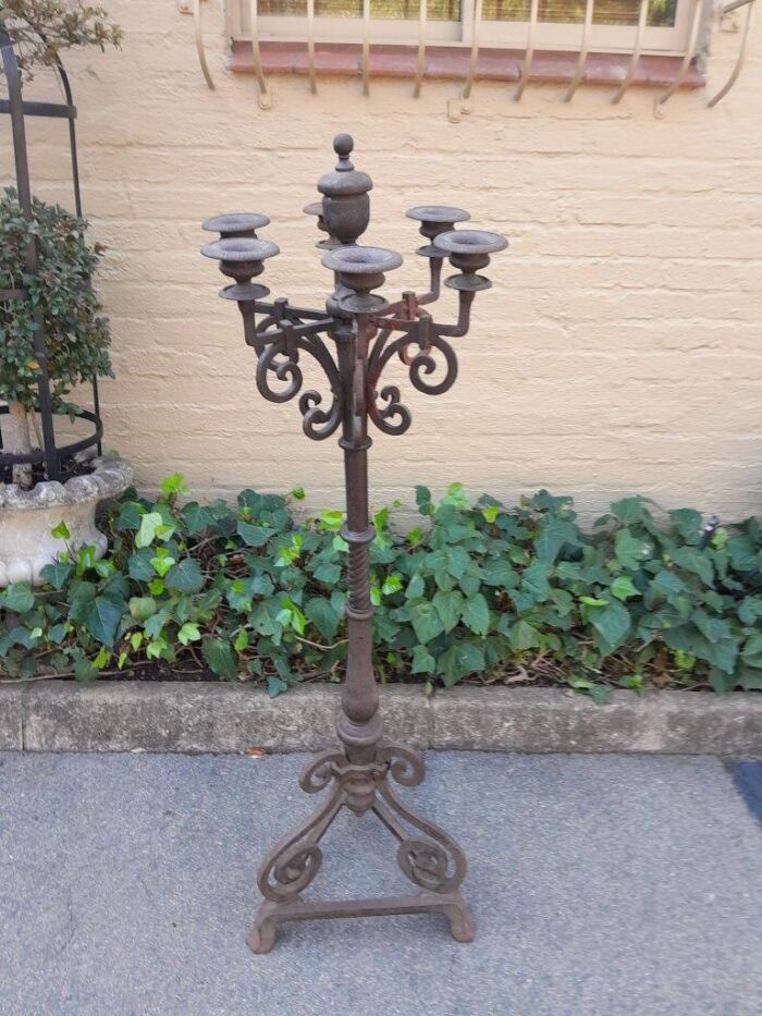 A  20thC French Cast Iron Candle Holder - Image 3