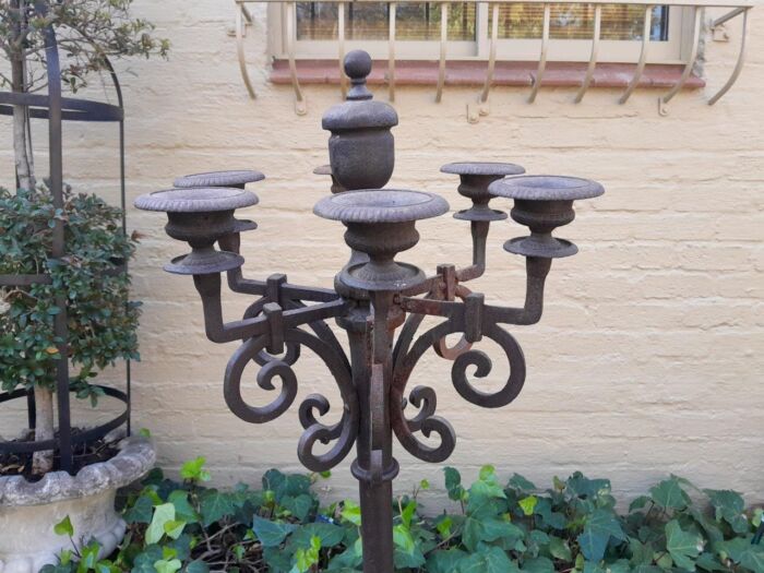 A  20thC French Cast Iron Candle Holder - Image 5