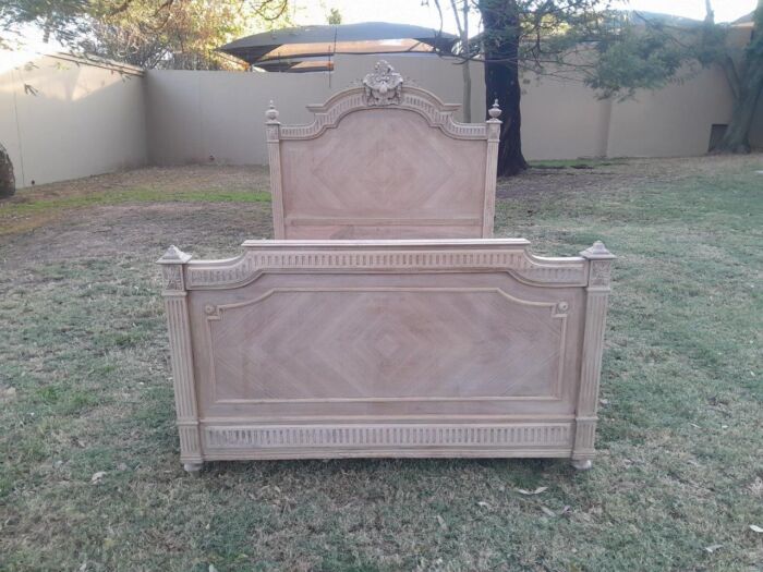 A Late 19th/Early 20TH Century French Rococo Heavily Carved Double Size Bed in a Bleached  Contemporary Finish - Image 3